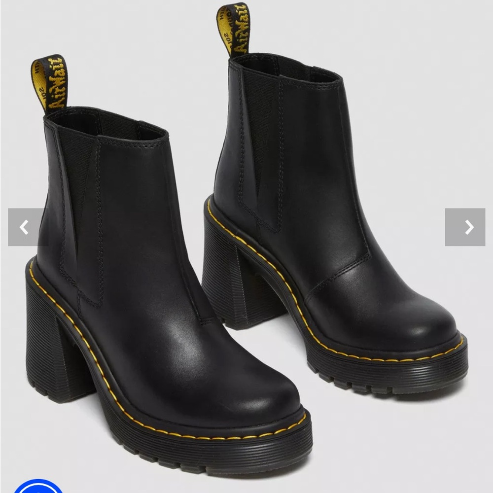 Dr. Martens SPENCE LEATHER FLARED HEEL PLATFORM CHELSEA BOOTS
